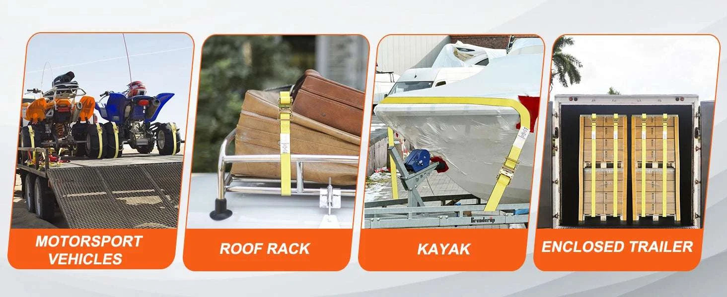 8pcs 2" x 15ft E-Track Ratchet Tie Down Straps 4400 lbs-2 x 15 inch / United States