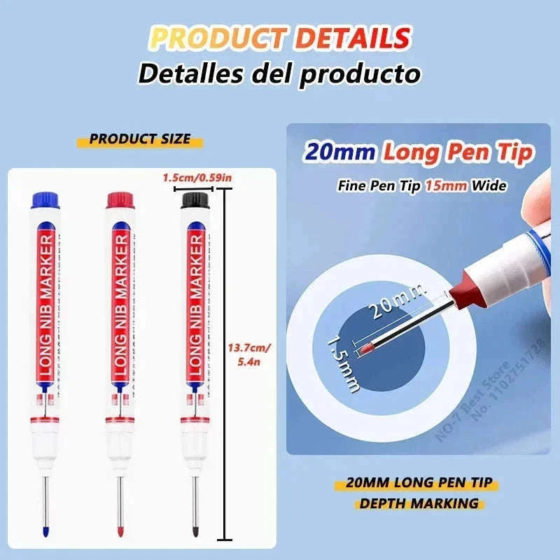8Pcs Deep Hole Markers for Precision Marking-4Red 4Blue