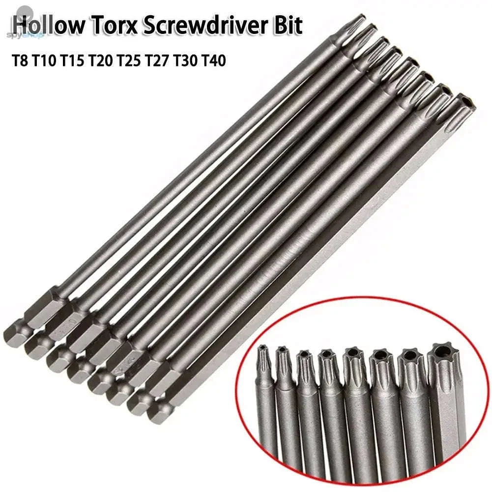 8Pcs Torx Screwdriver Bit Set with 1/4'' Hex Shank-200mm
