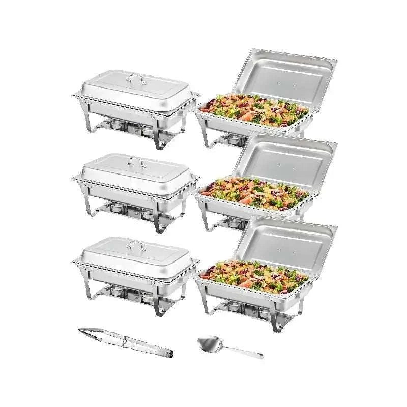 8QT Chafing Dish Buffet Set with Full Pans & Fuel Holders-4 Packs / United States