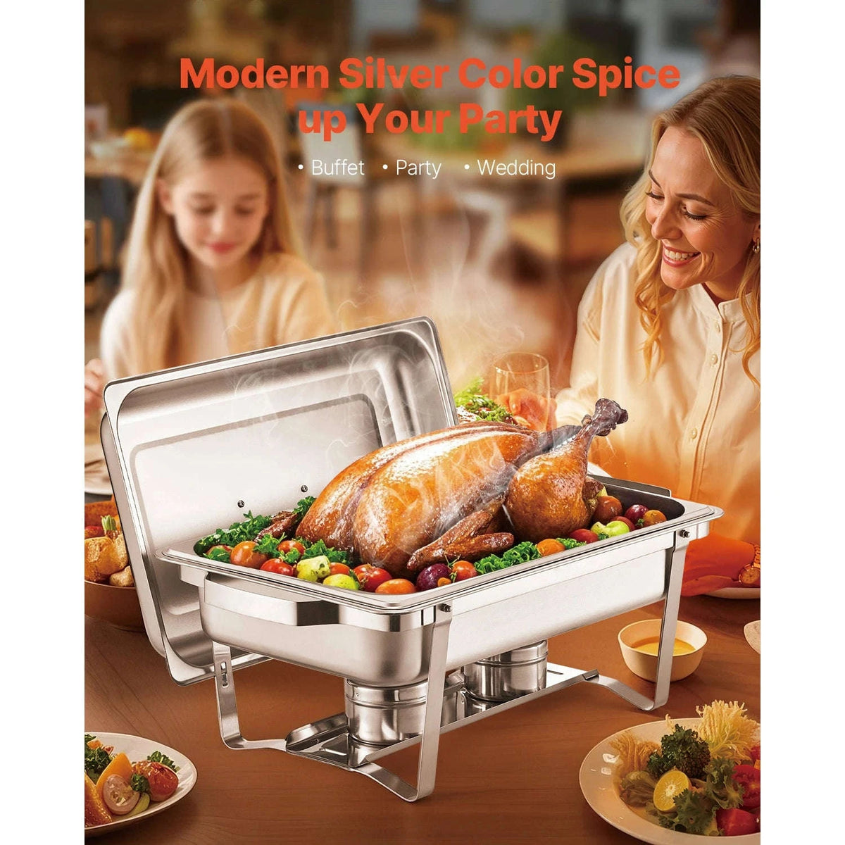 8Qt Stainless Steel Chafing Dish Buffet Set-6 packs / spain