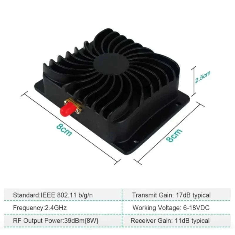 8W 2.4GHz WiFi Booster Amplifier for Extended Signal Range-EU Plug