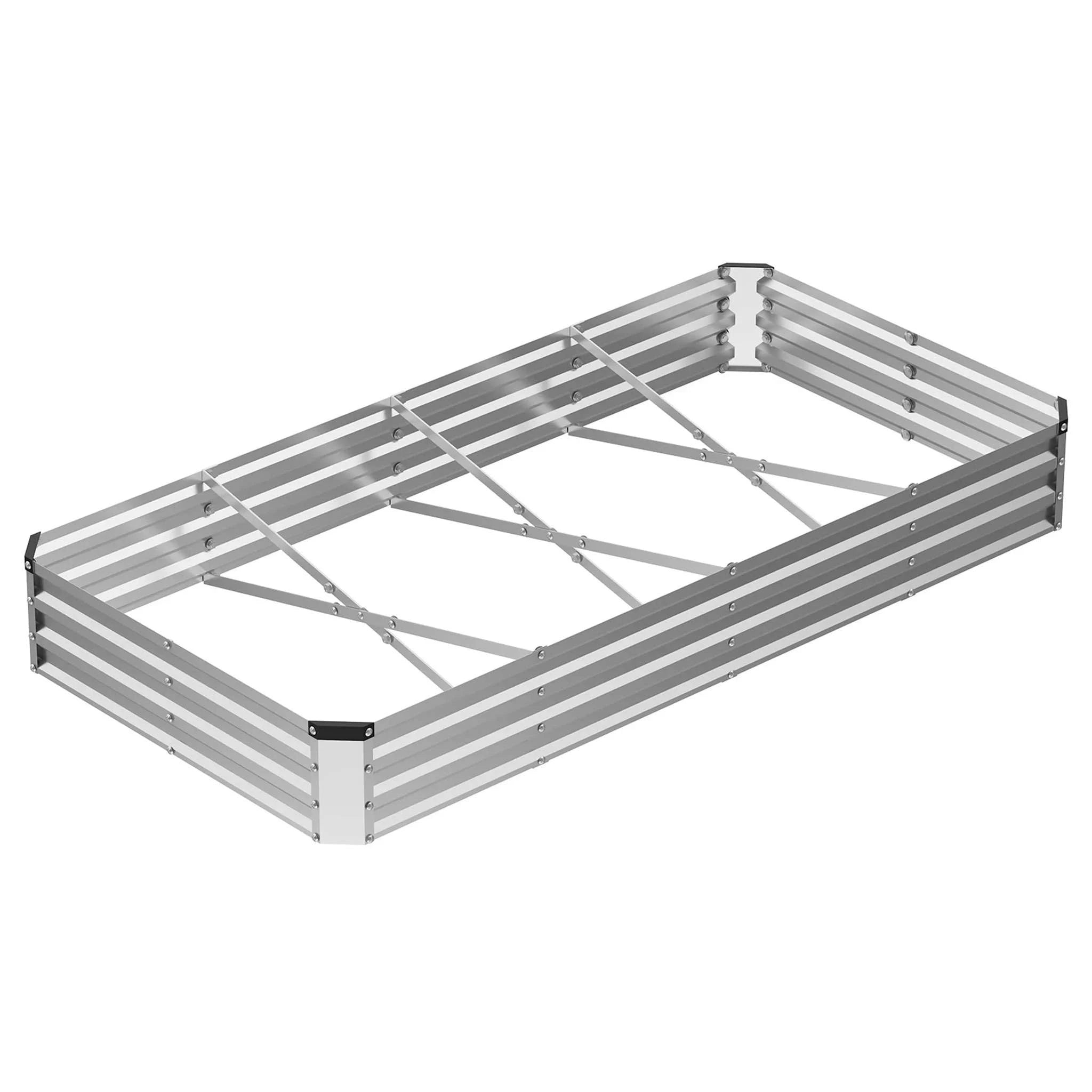 8x4ft Metal Raised Garden Bed with Open Base for Vegetables & Flowers-1 Pack / United States