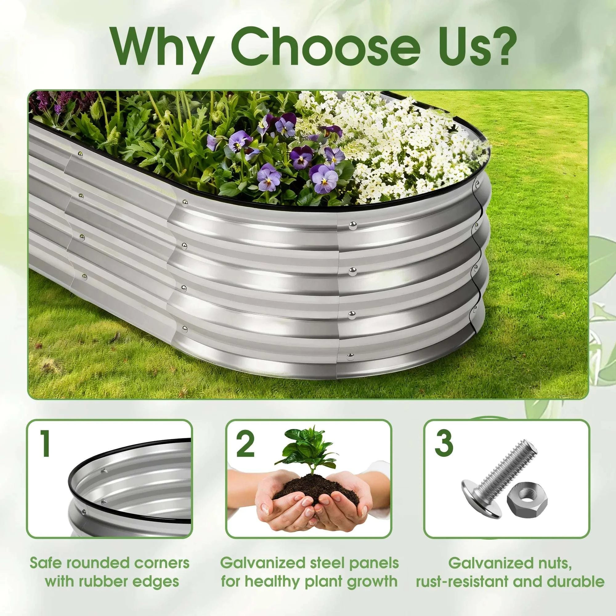 8x4x1 ft Raised Metal Garden Bed with Open Bottom for Plants-1 Pack / United States