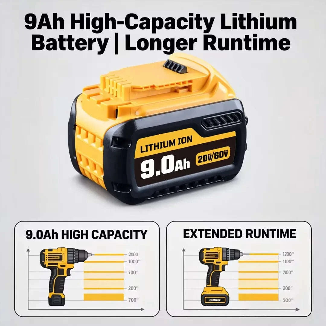 9/12/15Ah DCB609 20v 60v Max Lithium-ion Battery 21700 Replace for Dewalt DCB606 DCB200 DCB182 Power Tool Battery Pin-1PCS 12.0Ah / 60V / United States