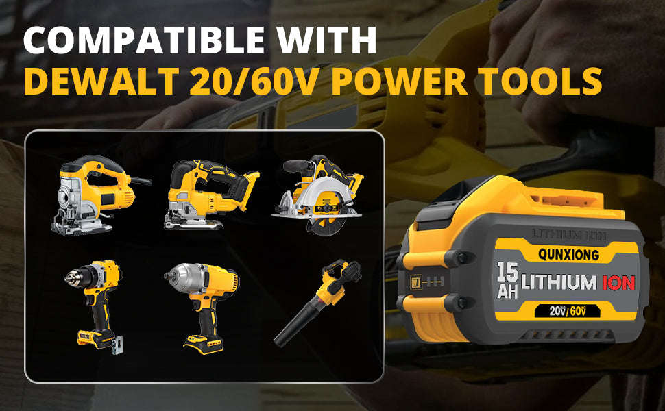 9/12/15Ah DCB609 20v 60v Max Lithium-ion Battery 21700 Replace for Dewalt DCB606 DCB200 DCB182 Power Tool Battery Pin-1PCS 12.0Ah / 60V / United States