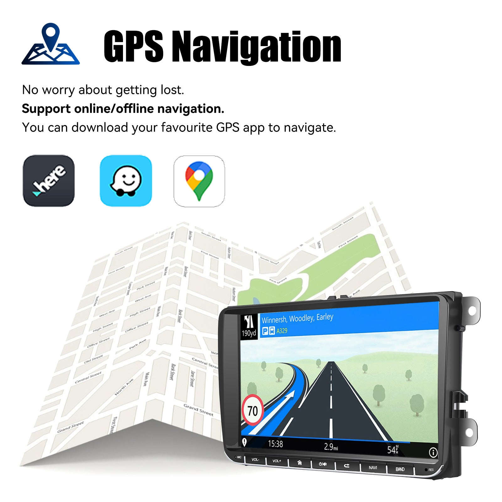 9" Android 14 4G+64G Wireless Carplay Car Stereo GPS NAVI WIFI RDS FM BT EQ for VW Golf 5 6 Passat Polo Touran Tiguan Caddy EOS-1-32 Carplay AHD Cam / United States / Quad Core