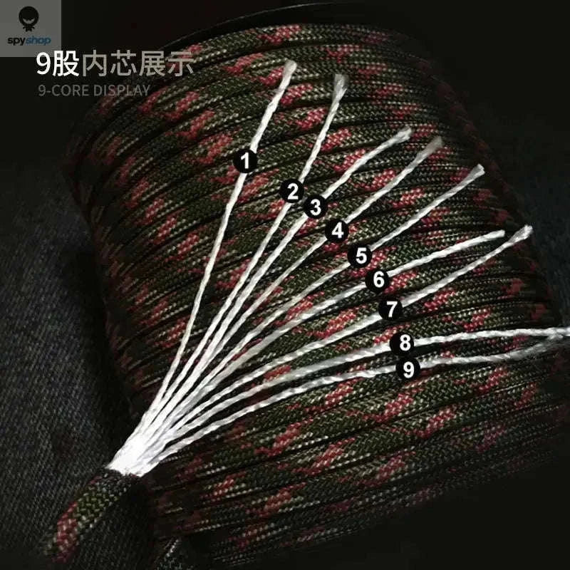9-Core 4mm Paracord Rope for Camping, DIY, and Everyday Use-Black / 100M