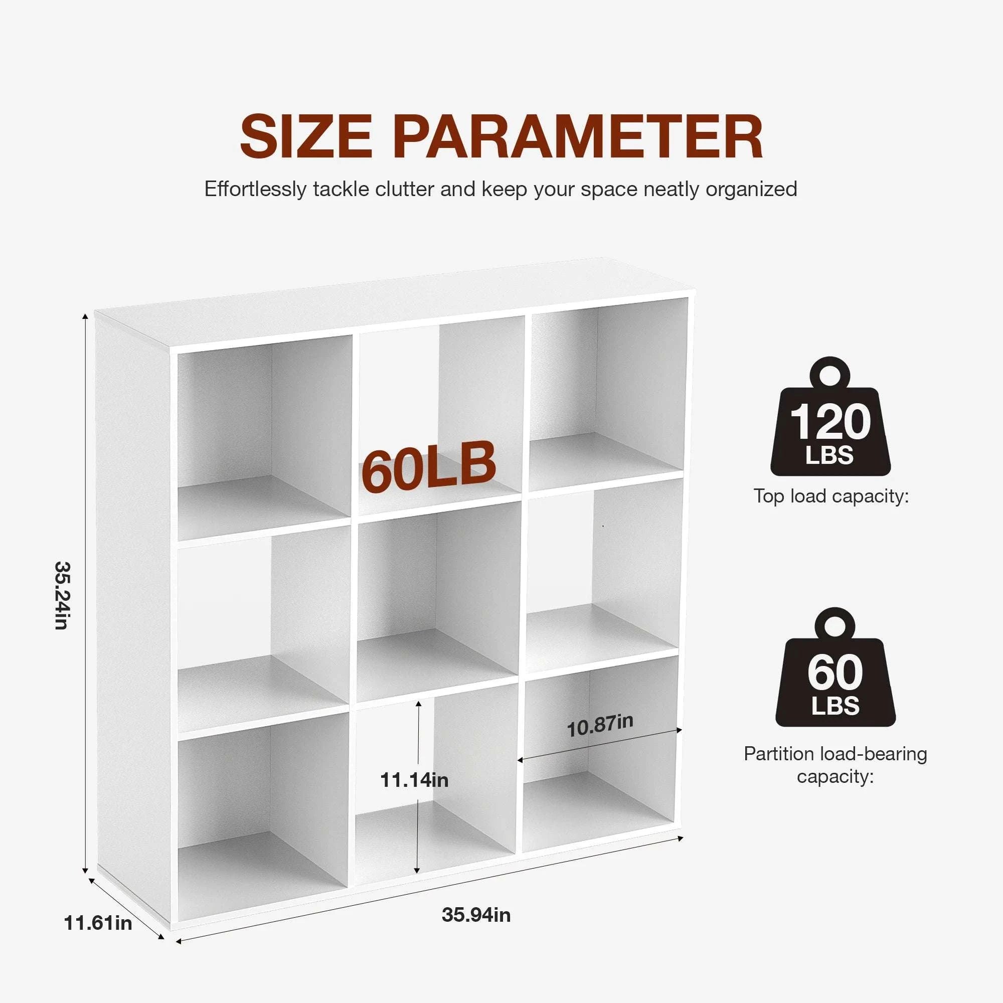9 Cube Storage Organizer Wooden Bookcase Shelf for Home-6-Cube Black / United States