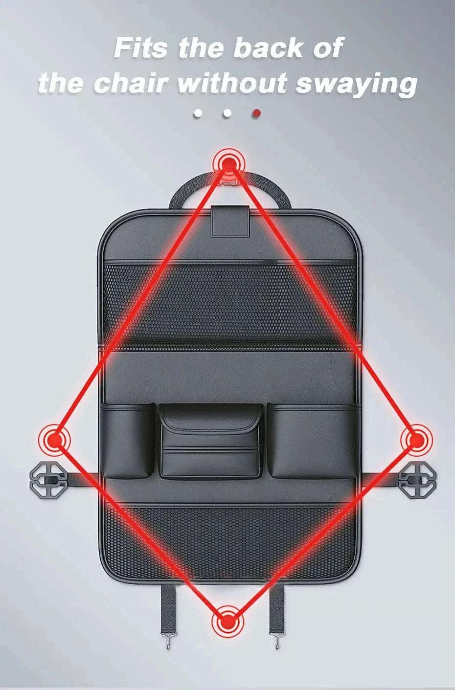 9 in 1 Car Seat Back Organizer with Hidden Tray, Mesh Pocket and Tissue Holder-black 1pc