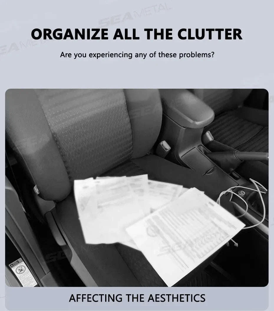 9 in 1 Sun Visor Organizer for Car PU Leather Zipper Storage Bag-GRAY
