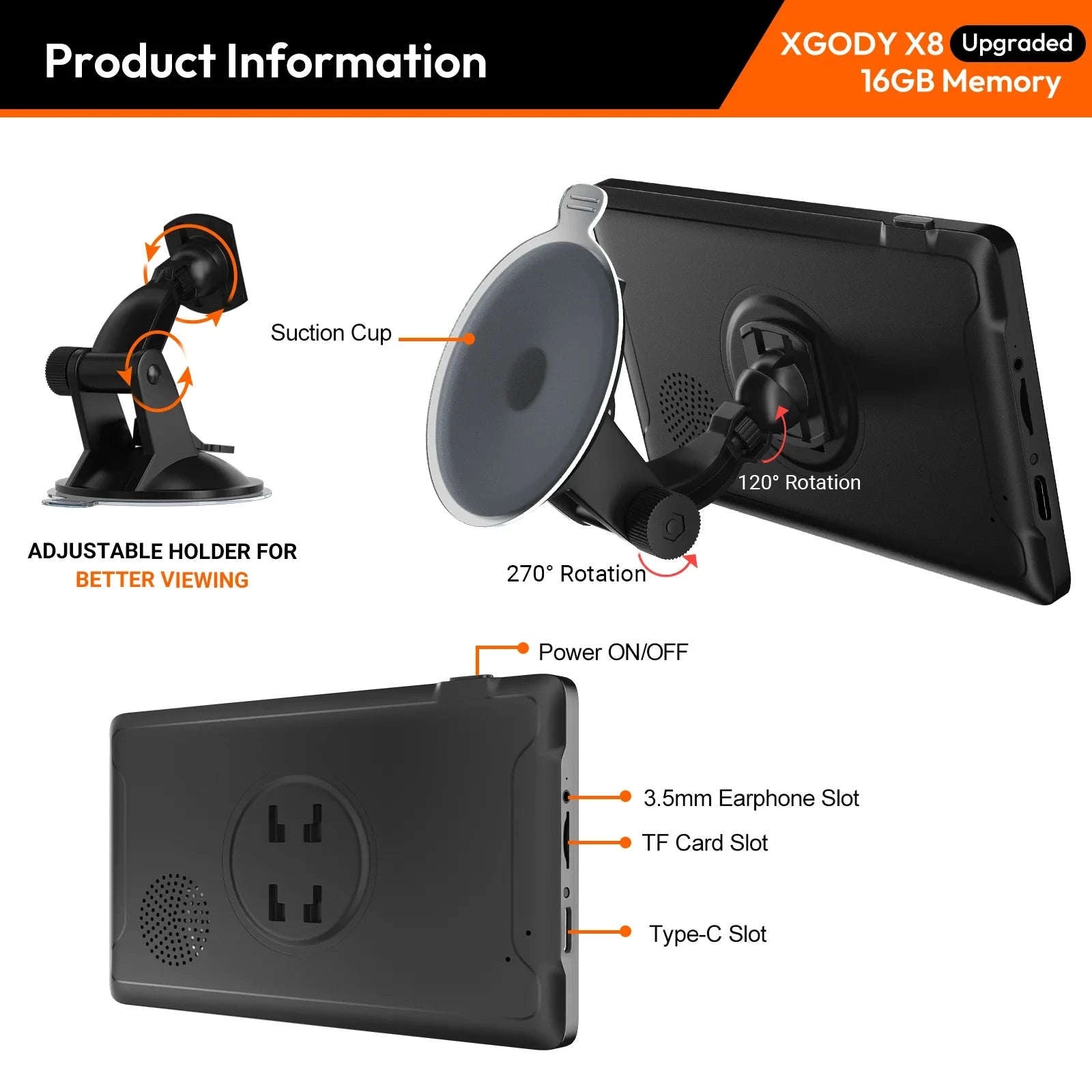 9-inch Car GPS Navigation with UK/EU Maps and Voice Guidance-9" / Europe / United Kingdom|black