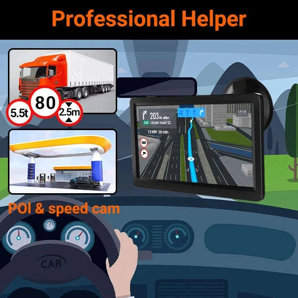 9 Inch Truck GPS Navigation with UK & Europe Maps-9" / Europe / United Kingdom|black