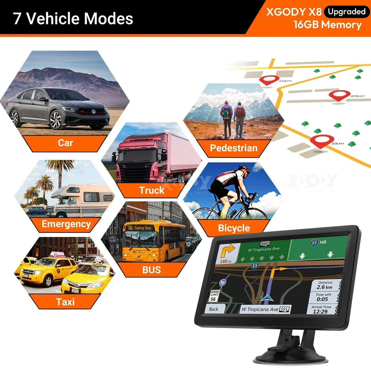9 Inch Truck GPS Navigation with UK & Europe Maps-9" / Europe / United Kingdom|black