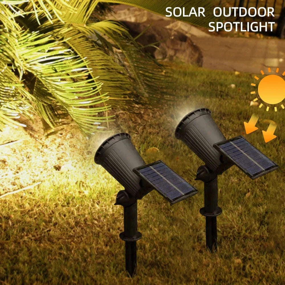 9 LED Solar Spot Lights Outdoor RGB IP65 Waterproof-2pc RGB light / 0-5W
