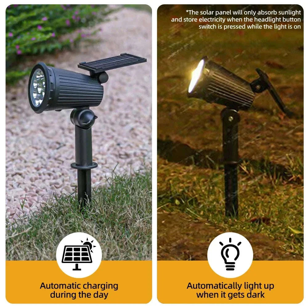 9 LED Solar Spot Lights Outdoor RGB IP65 Waterproof-2pc RGB light / 0-5W