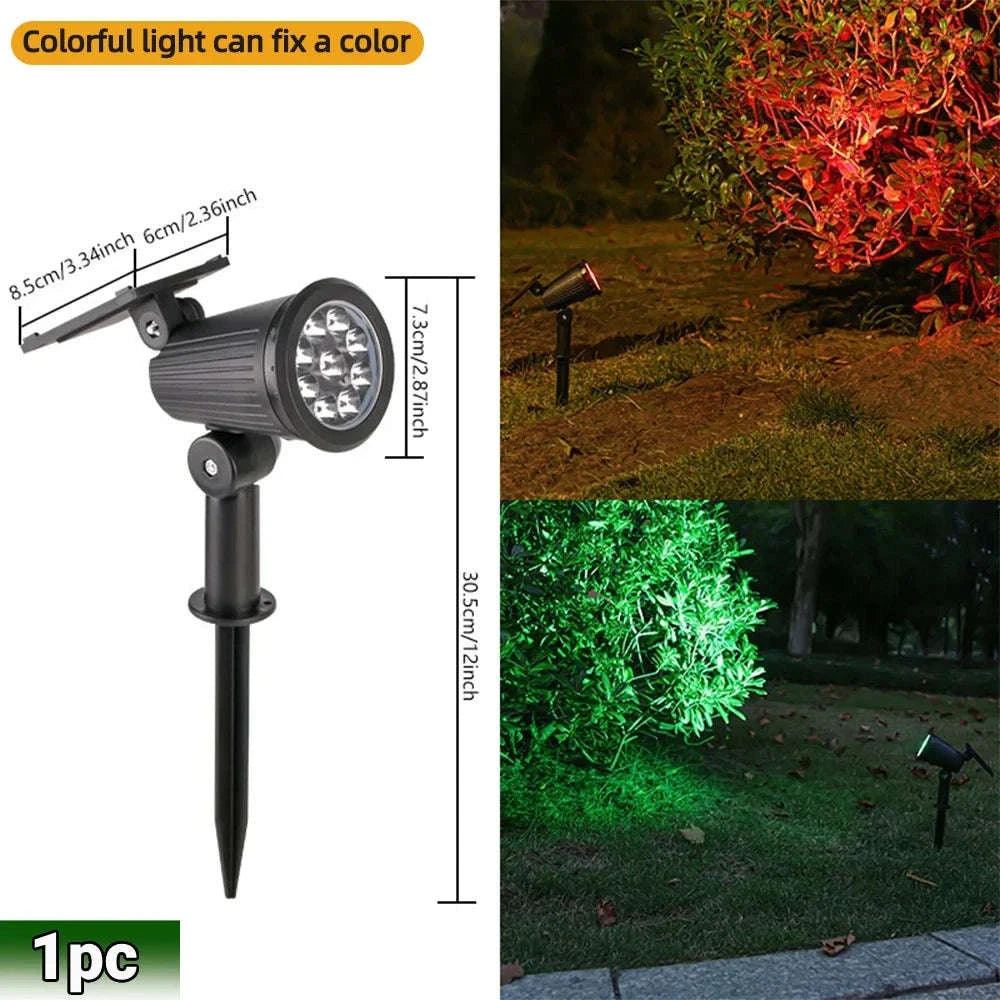9 LED Solar Spot Lights Outdoor RGB IP65 Waterproof-2pc RGB light / 0-5W