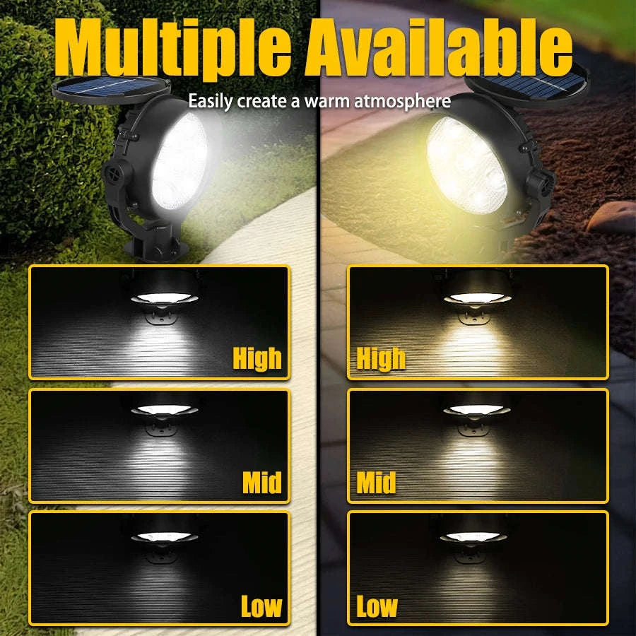 9 LED Solar Spot Lights Outdoor RGB IP65 Waterproof-2pc RGB light / 0-5W