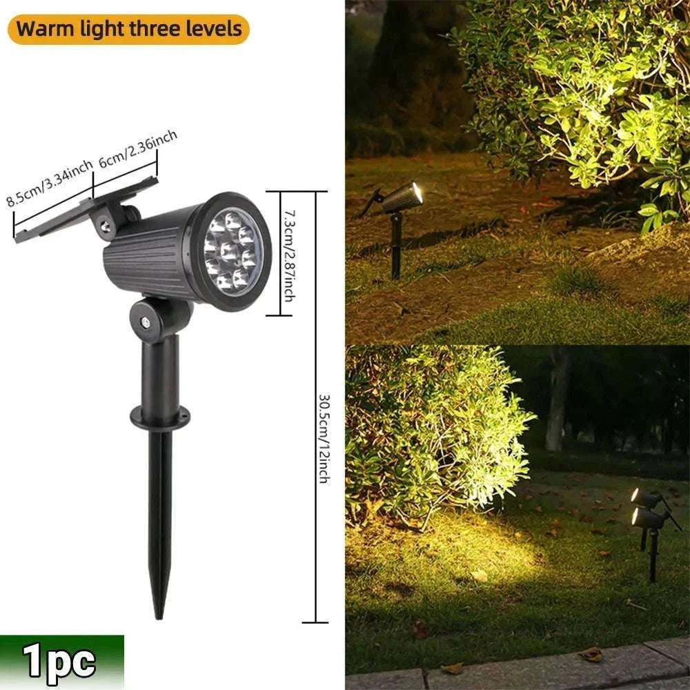 9 LED Solar Spot Lights Outdoor RGB Waterproof Landscape-2pc RGB light / 0-5W