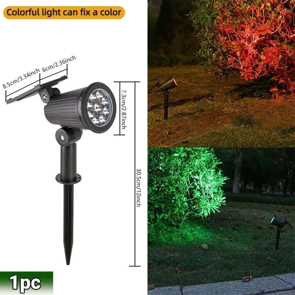 9 LED Solar Spot Lights Outdoor RGB Waterproof Landscape-2pc RGB light / 0-5W