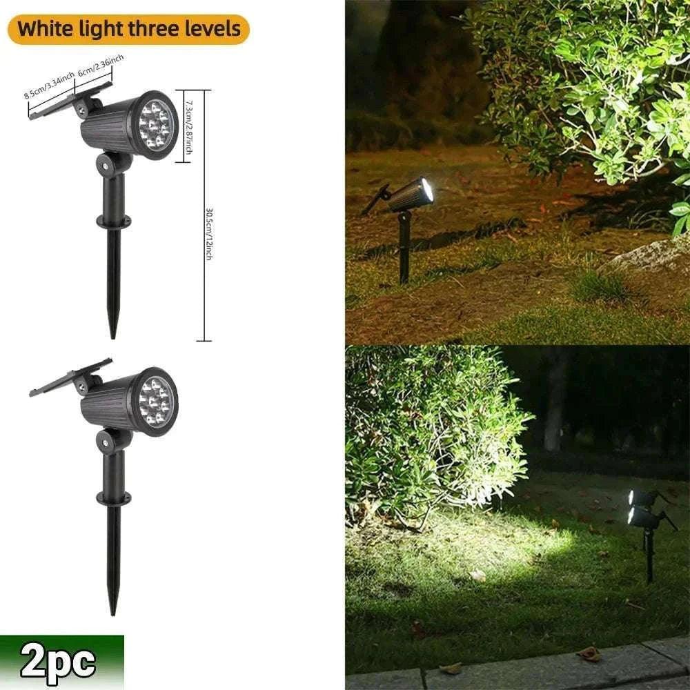 9 LED Solar Spot Lights Outdoor RGB Waterproof Landscape-2pc RGB light / 0-5W