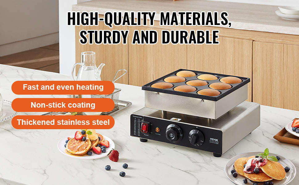 9-Piece Dutch Pancake Maker Electric Grill-Germany
