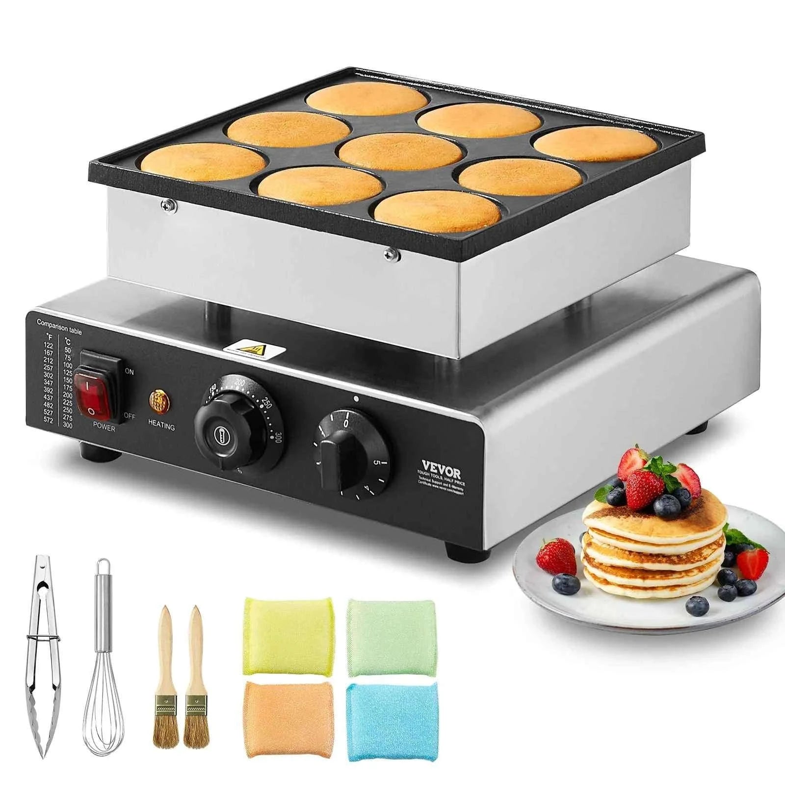 9-Piece Dutch Pancake Maker Electric Grill-Germany