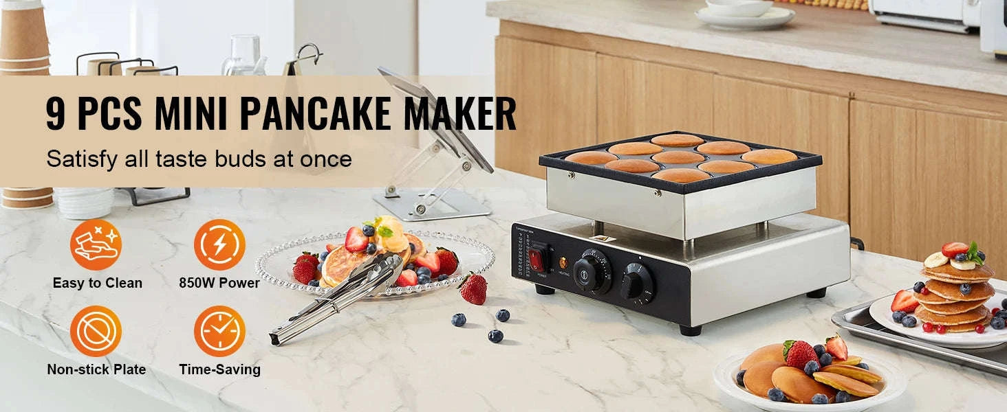 9-Piece Dutch Pancake Maker Electric Grill-Germany