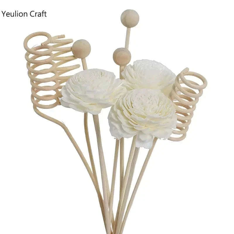 9-Piece Flower Rattan Diffuser Sticks for Home Fragrance-9pcs