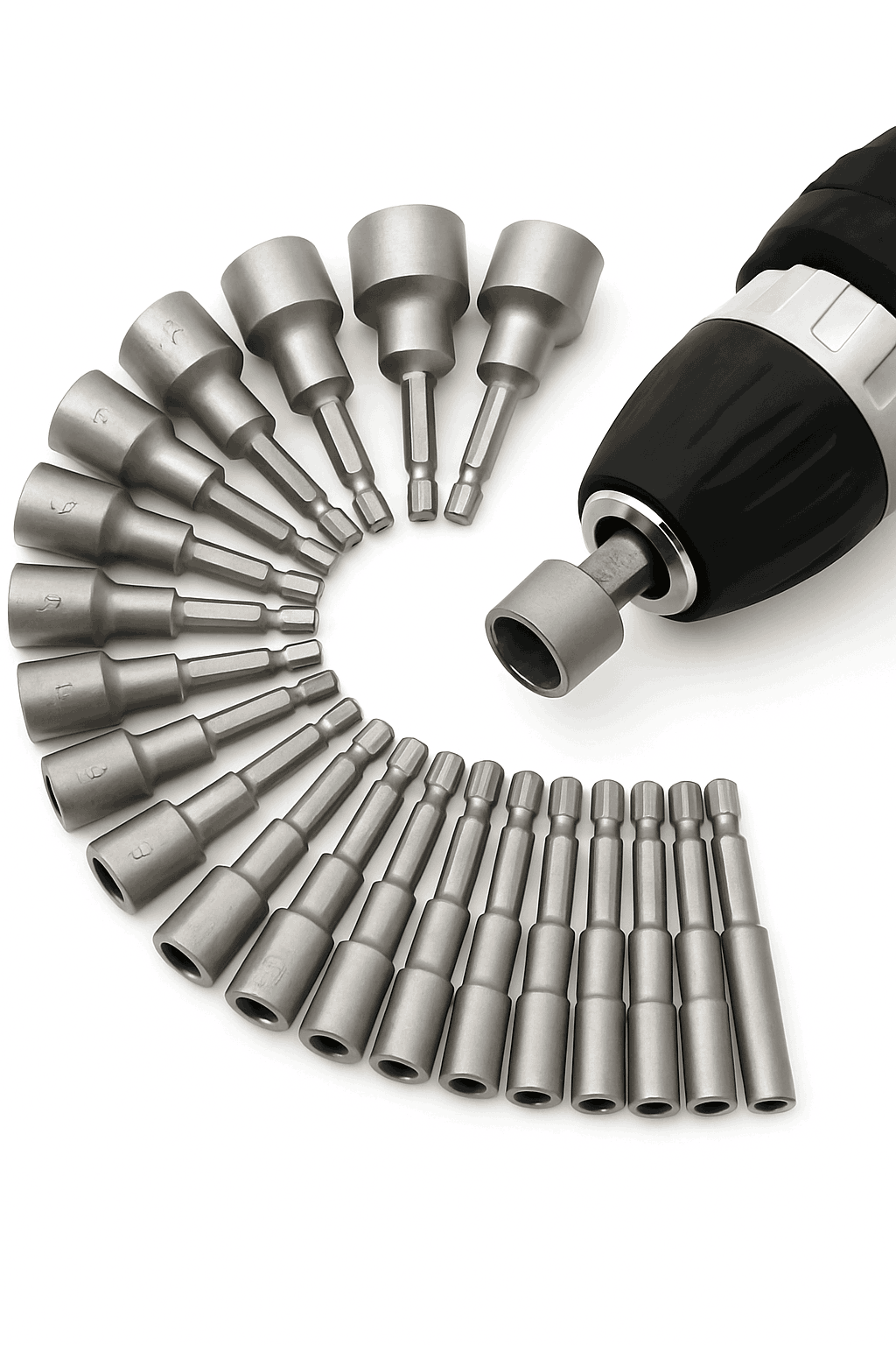 9-Piece Hex Socket Nut Driver Set for Accurate Fastening-9pcs