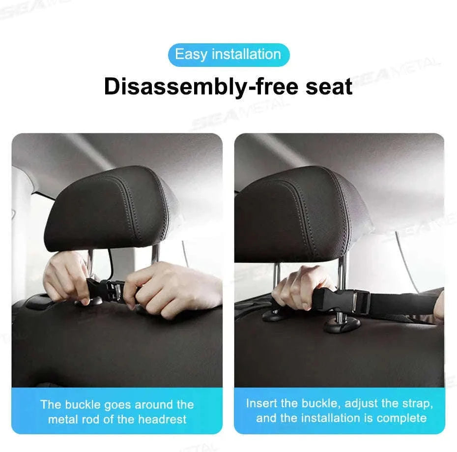 9-Pocket Car Seat Back Organizer with Zipper-Gray