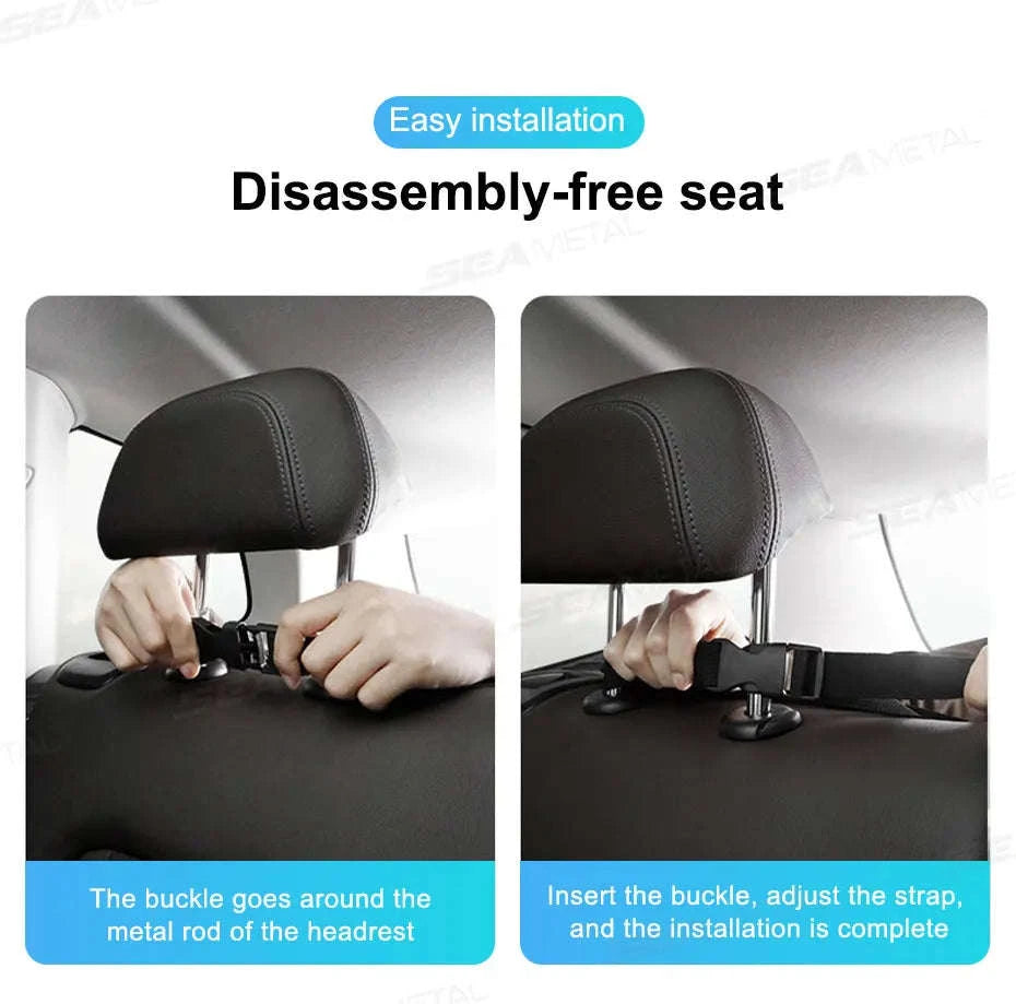 9-Pocket Car Seat Back Organizer with Zipper-Gray