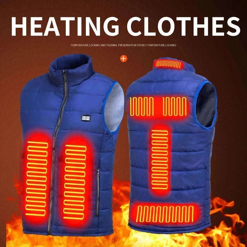 9-Zone Graphene Heated Jacket for Men and Women-9 areas heated black / XXL