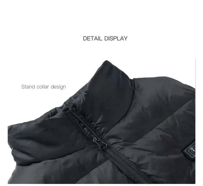 9‑Zone Graphene Heated Jacket for Men & Women-9 areas heated black / XXL