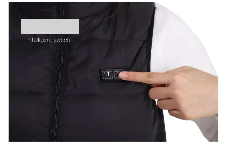 9‑Zone Graphene Heated Jacket for Men & Women-9 areas heated black / XXL