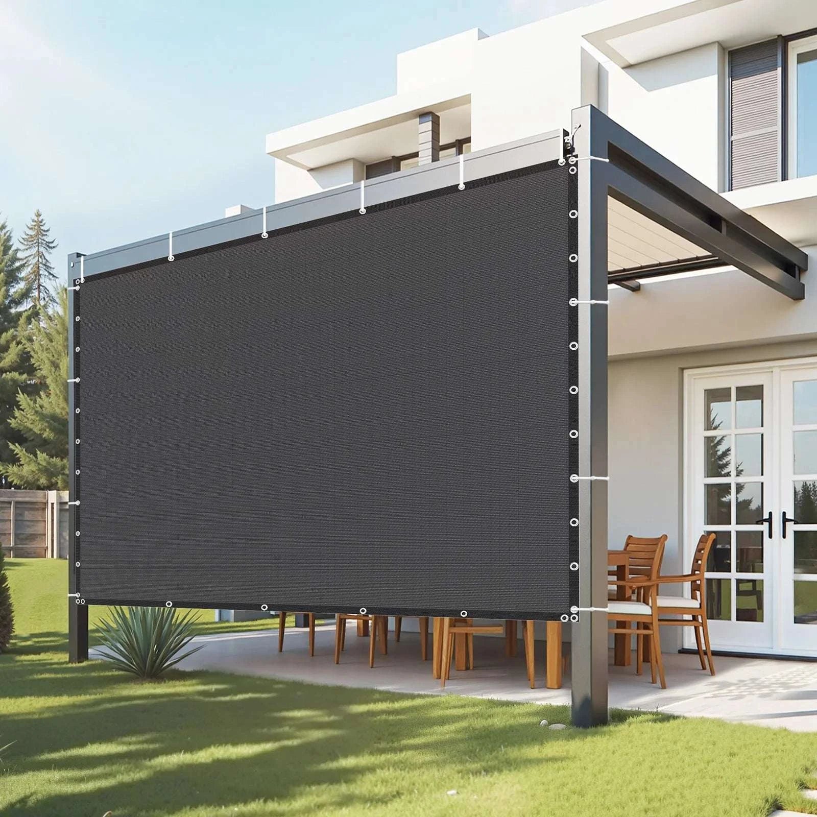 90% Sun Shade Cloth HDPE Pergola Cover for Patio Garden-185GSM 10x10ft Black / GERMANY