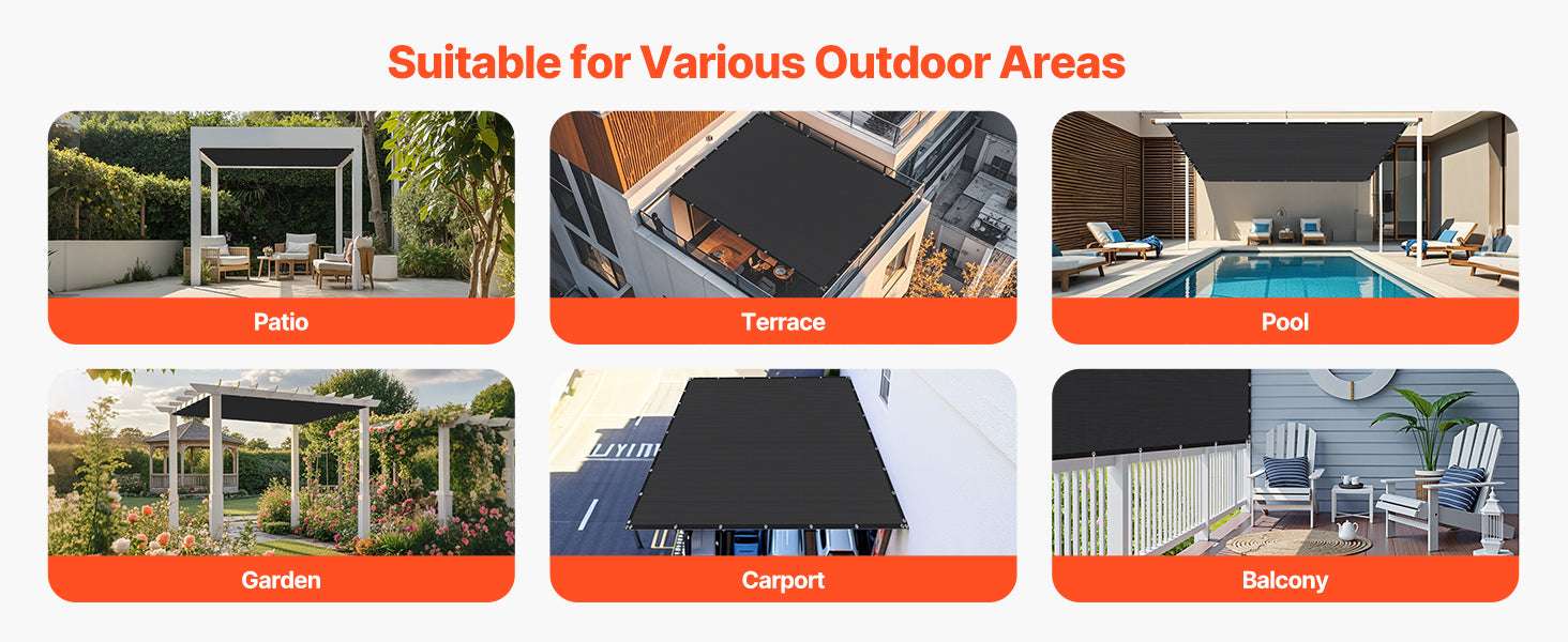 90% Sun Shade Cloth HDPE Pergola Cover for Patio Garden-185GSM 12x12ft Beige / United States