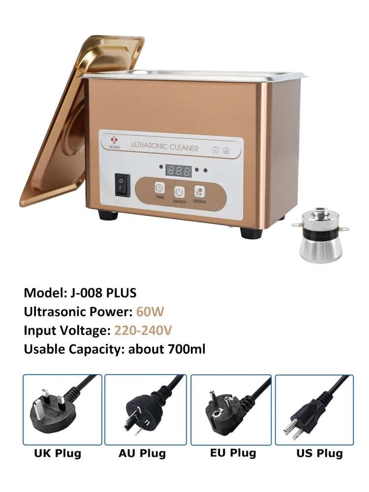 900ML Ultrasonic Cleaner 40kHz Jewelry, Glasses & Parts Cleaning Machine-110V-US Plug / China Mainland