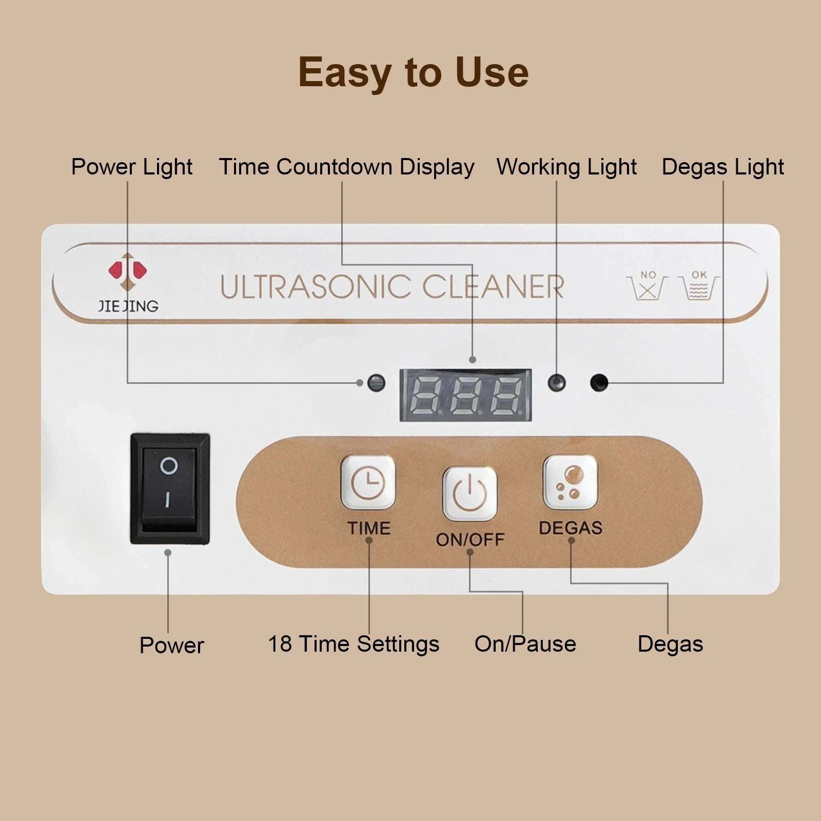 900ML Ultrasonic Cleaner 40kHz Jewelry, Glasses & Parts Cleaning Machine-110V-US Plug / China Mainland