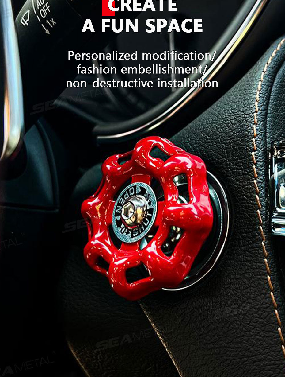 Metal Car Knob Decoration Red Self-Adhesive Interior Trim