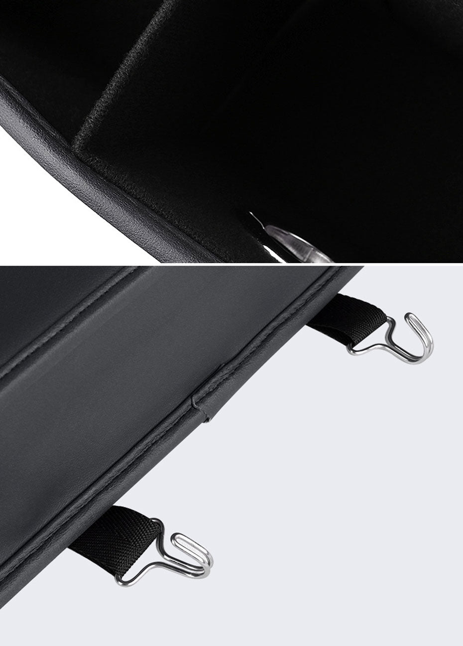 SEAMETAL Car Seat Back Organizer Multi-Functional Backseat Storage Bag for Passenger Foldable Storage Box Tissue Holder Hook