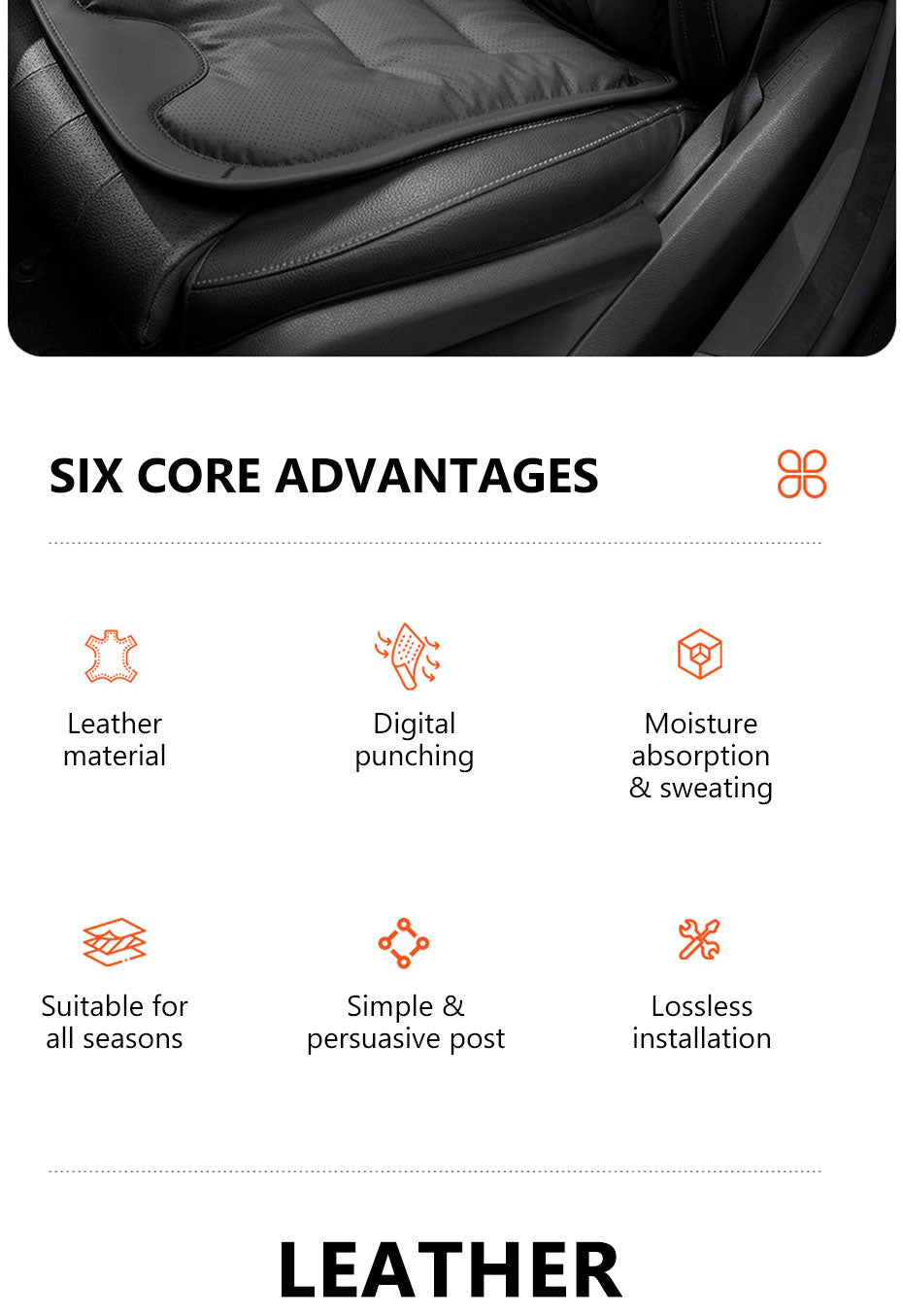 SEAMETAL Breathable Car Front Seat Cover Wear-Resistant Anti Slip Car Seat Cushion Protection Cover Universal for Sedan Suv Mpv