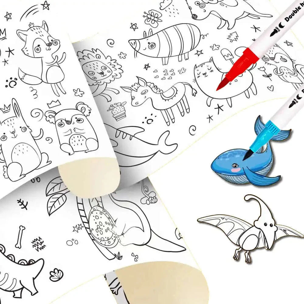 90cm Animal Canvas Drawing Roll for Kids-1 Paper Space
