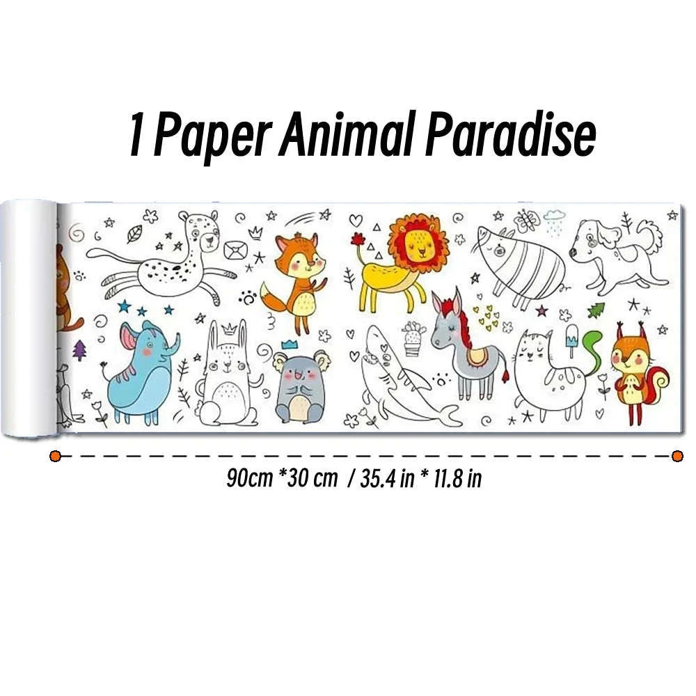 90cm Animal Canvas Drawing Roll for Kids-1 Paper Space