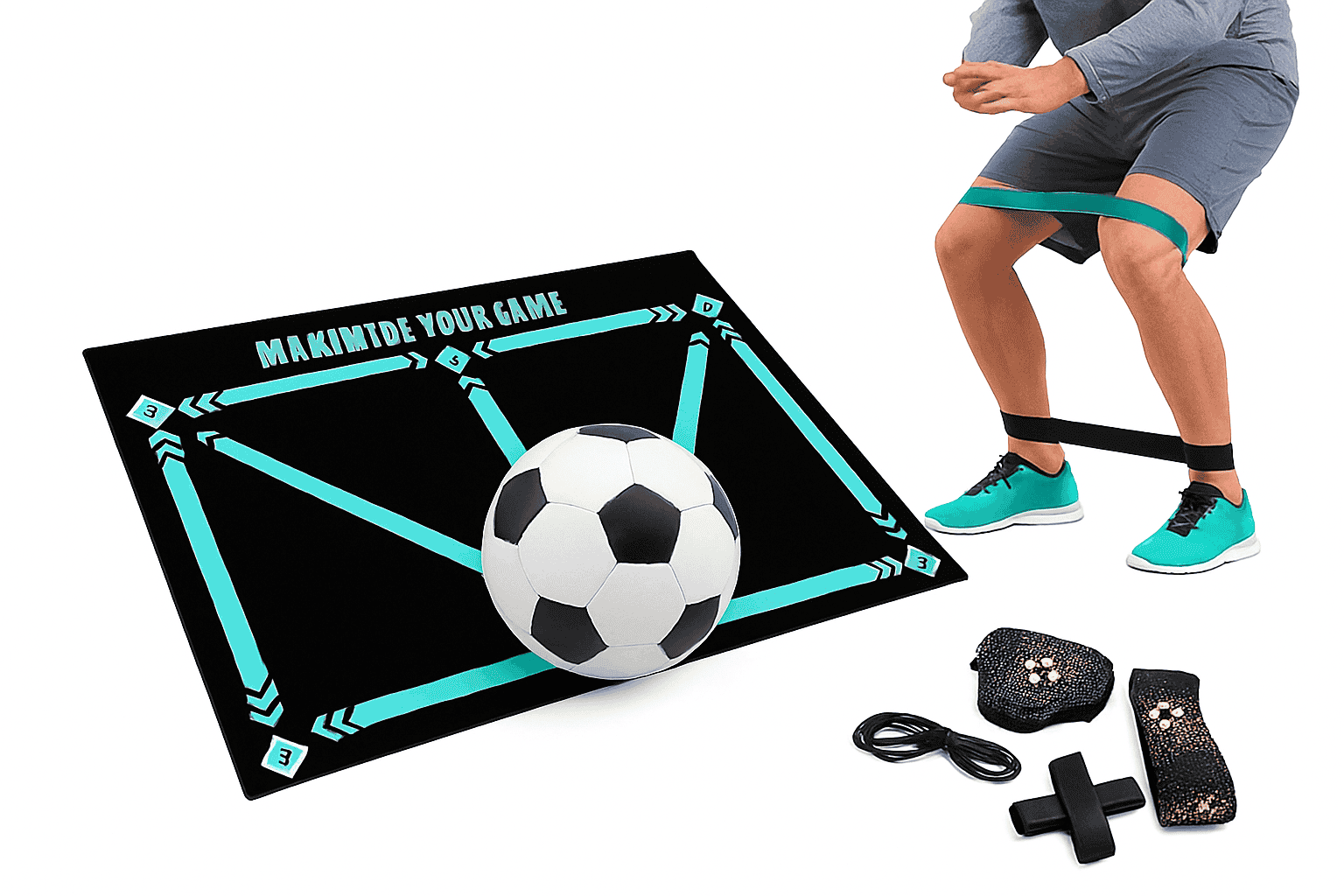 90cm Non-Slip Foldable Football Training Mat-mat and video