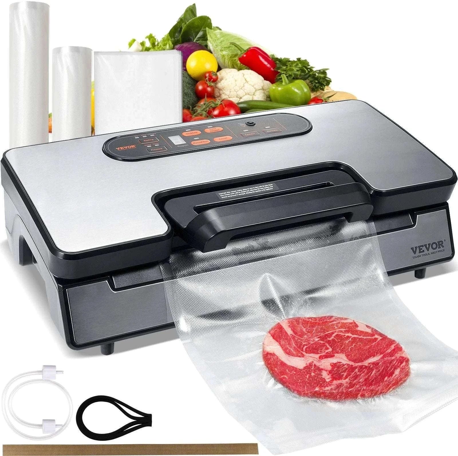 90Kpa Vacuum Sealer Machine with Cutter & Starter Bags-130 W / United States