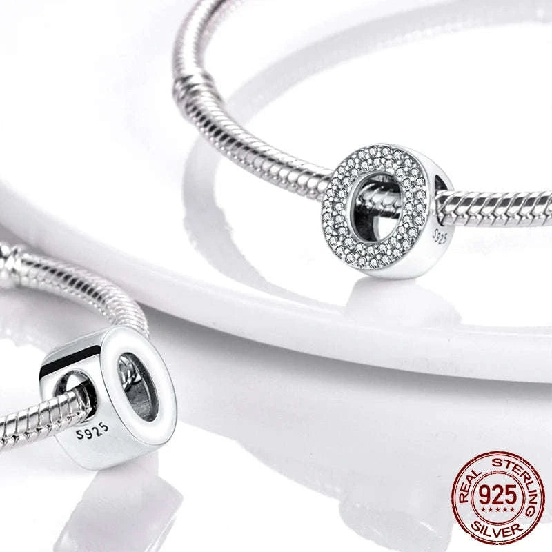 925 Sterling Silver Alphabet Bead Charm-KTC165-Y
