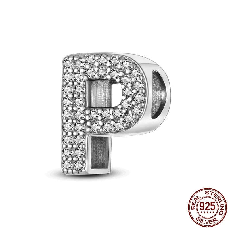 925 Sterling Silver Alphabet Bead Charm-KTC165-Y