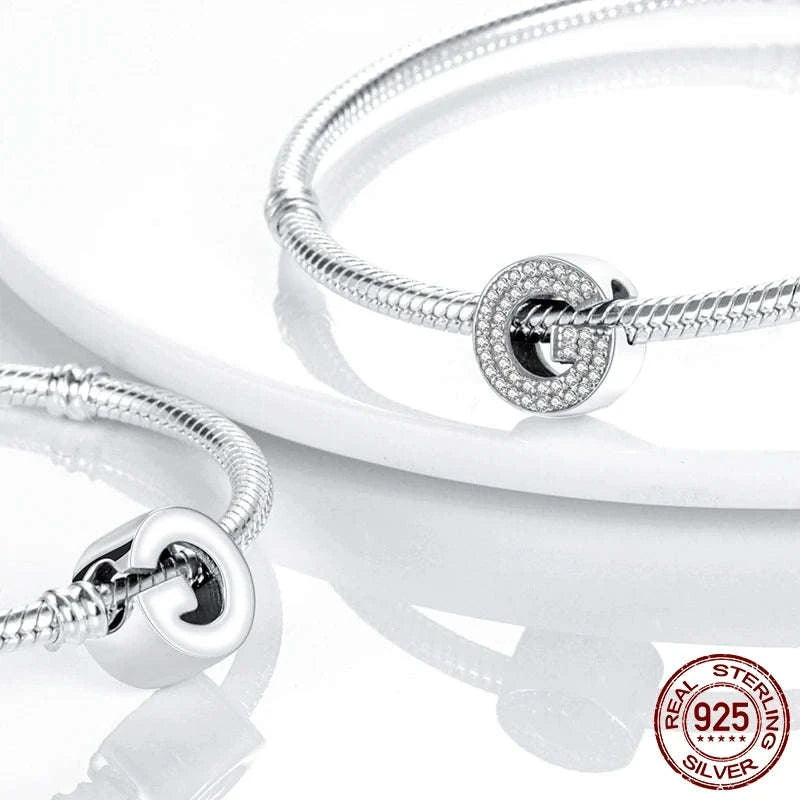 925 Sterling Silver Alphabet Bead Charm-KTC165-Y