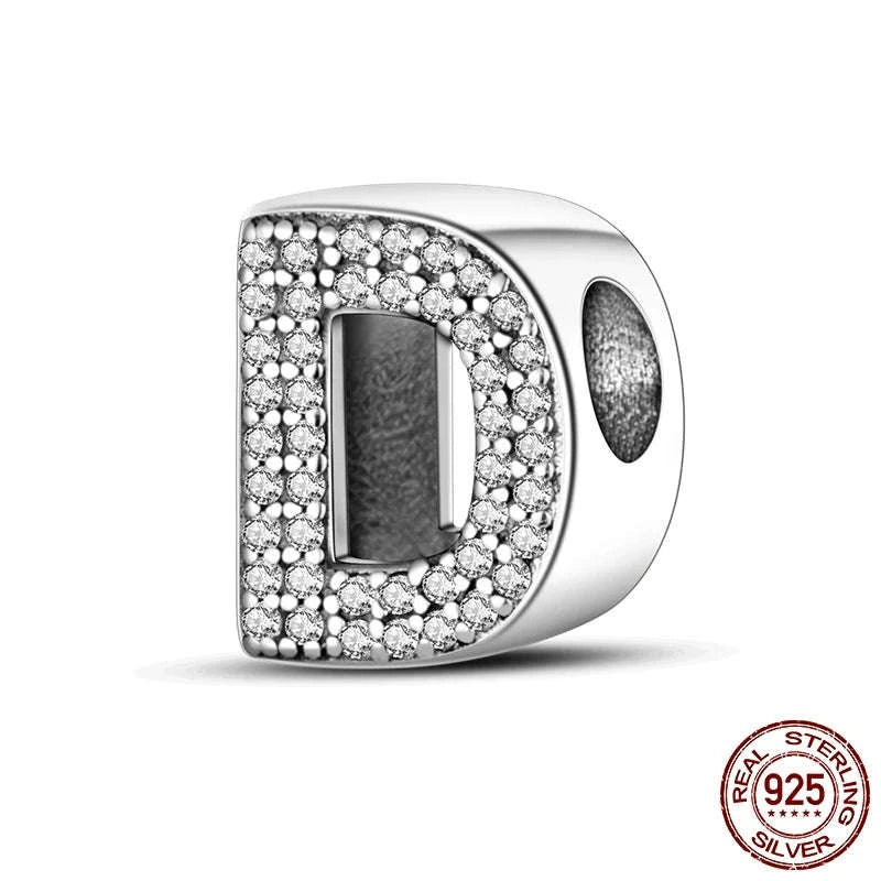 925 Sterling Silver Alphabet Bead Charm-KTC165-Y